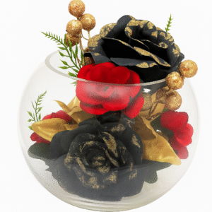 elegant floral arrangement in glass bowl