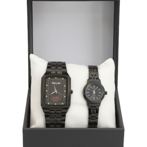 halei black couple watch set