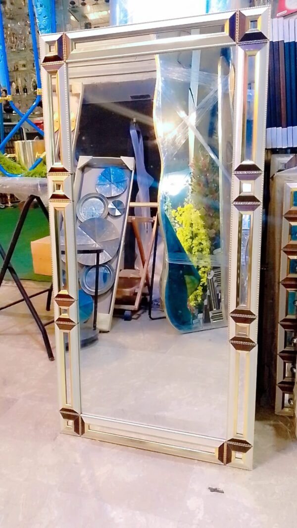 luxury full length decorative mirror with 3d geometric frame